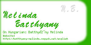 melinda batthyany business card